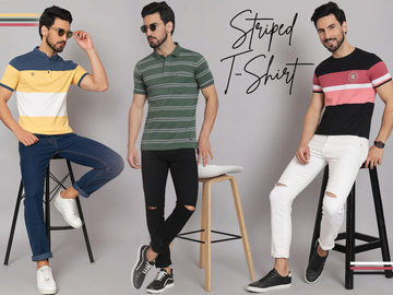 Create Multiple Looks With 3 Different Types of Striped T-Shirt For Men